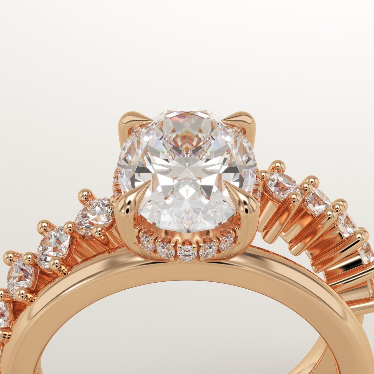 Oval Cut Double Shank Lab-Grown Diamond Engagement Ring