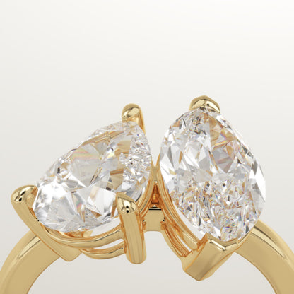 3.5 TCW Marquise & Pear Cut Toi Et Moi Lab-Grown Diamond Engagement Ring