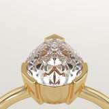 2.0 CT Pear Cut Half Bezel Lab-Grown Diamond Engagement Ring