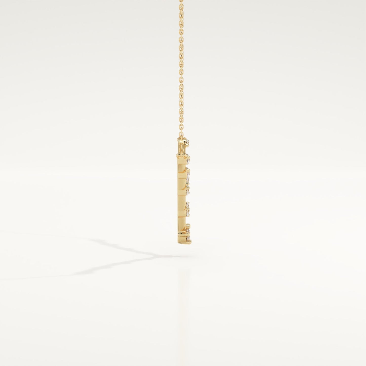 0.33 TCW Round Lab-Grown Diamond V Shaped Charm Necklace