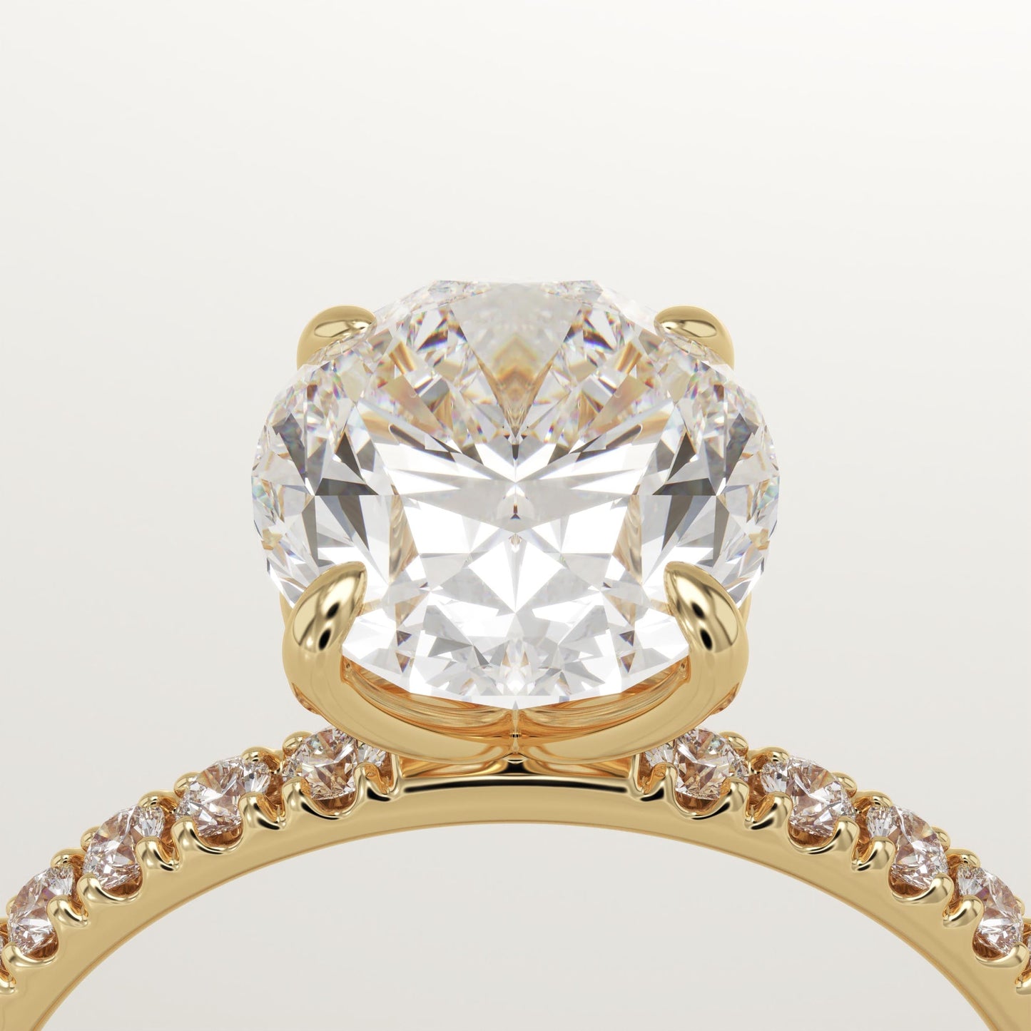 Oval Cut Pave Lab-Grown Diamond Engagement Ring