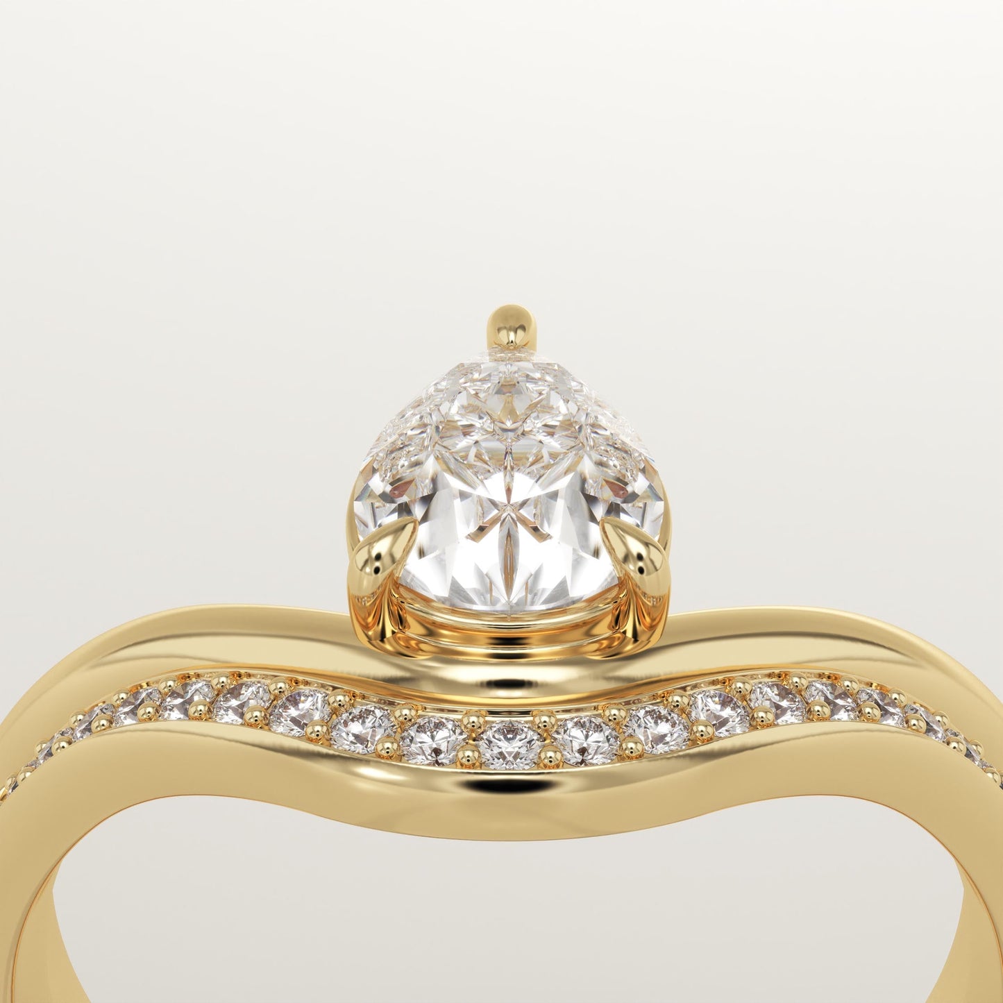 Pear Cut Solitaire Lab-Grown Diamond Bridal Set