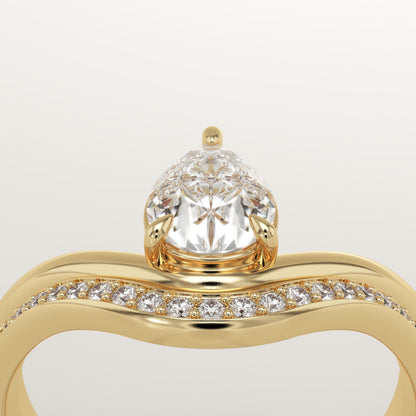 Pear Cut Solitaire Lab-Grown Diamond Bridal Set