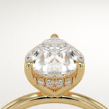 2.0 CT Pear Cut Hidden Halo Lab-Grown Diamond Engagement Ring