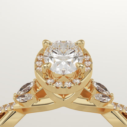Oval Cut Cluster Lab-Grown Diamond Engagement Ring