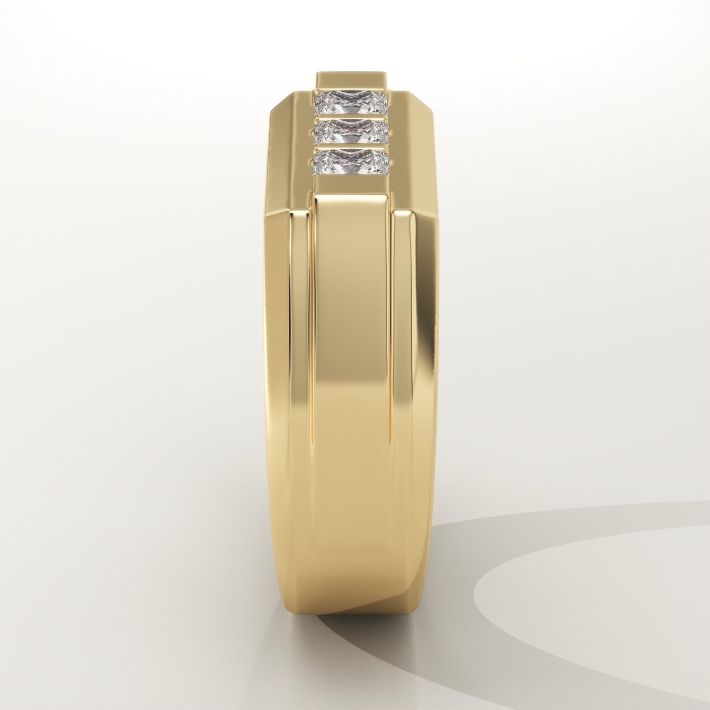 0.536 TCW Princess Lab-Grown Diamond Channel Setting Wedding Band For Men
