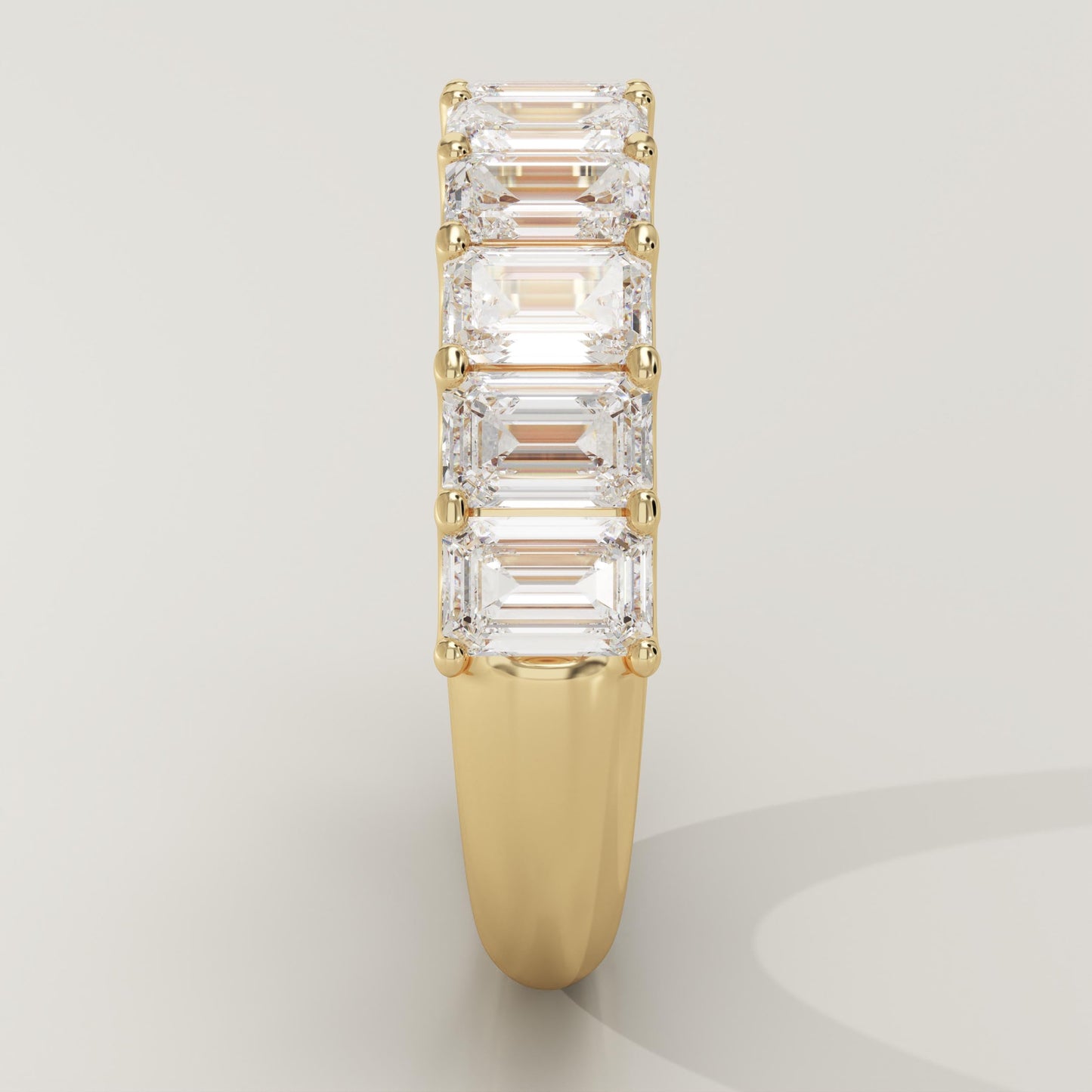 1.8 TCW Emerald Lab-Grown Diamond Half Eternity Wedding Band