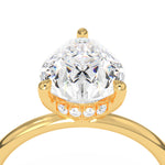 2.0 CT Pear Cut Hidden Halo Lab-Grown Diamond Engagement Ring