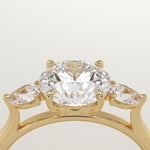 1.5 CT Round Cut Three Stone Lab-Grown Diamond Engagement Ring