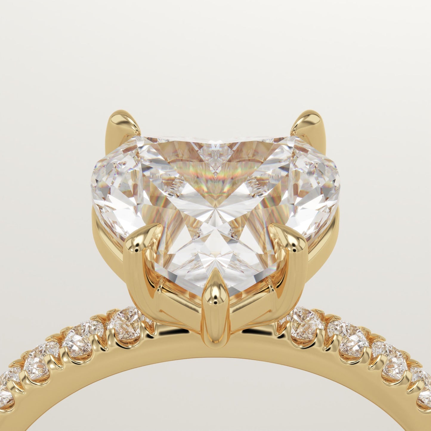 Heart Cut Pave Lab-Grown Diamond Engagement Ring