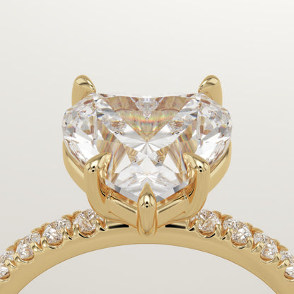 Heart Cut Pave Lab-Grown Diamond Engagement Ring