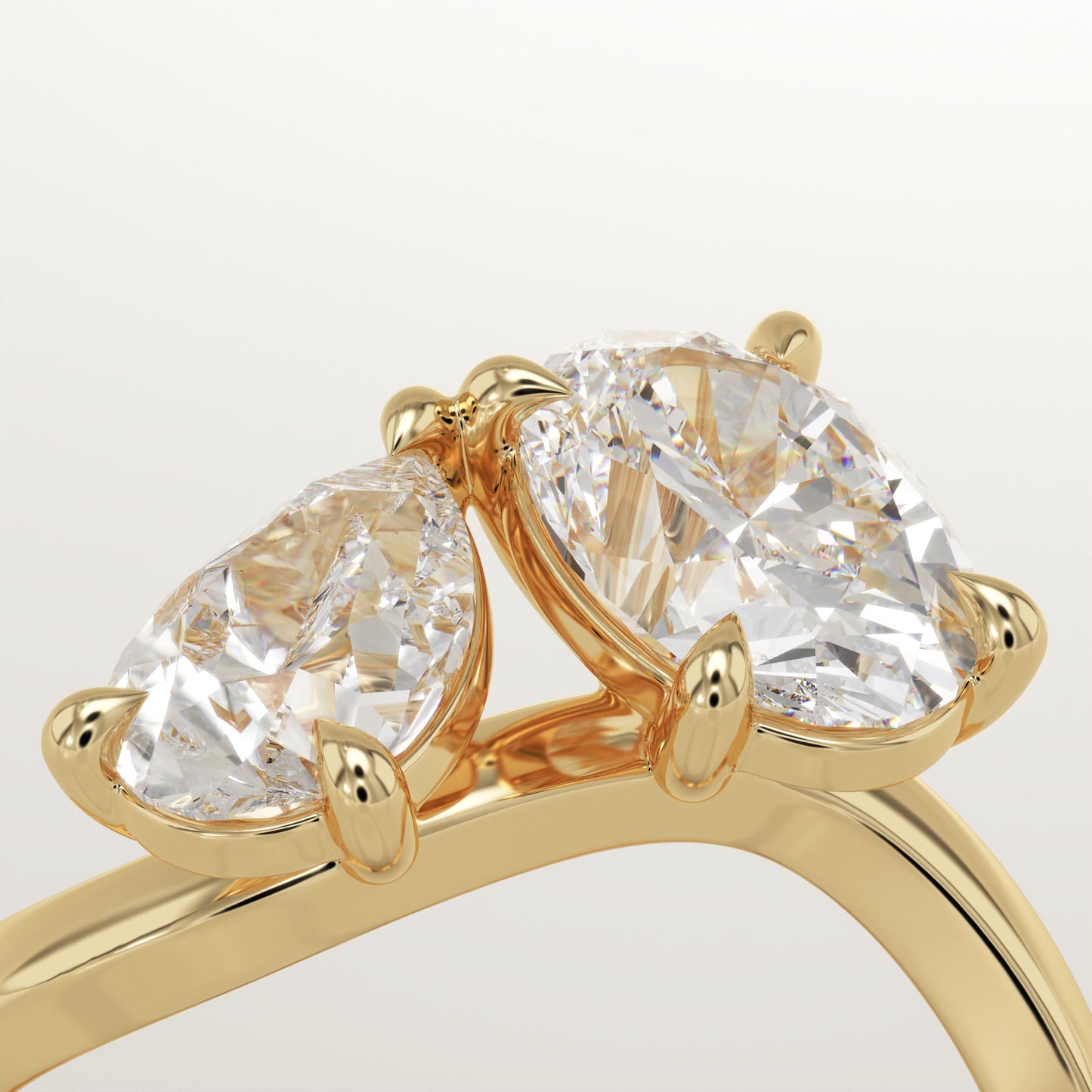 2.25 TCW Oval & Pear Cut Toi Et Moi Lab-Grown Diamond Engagement Ring
