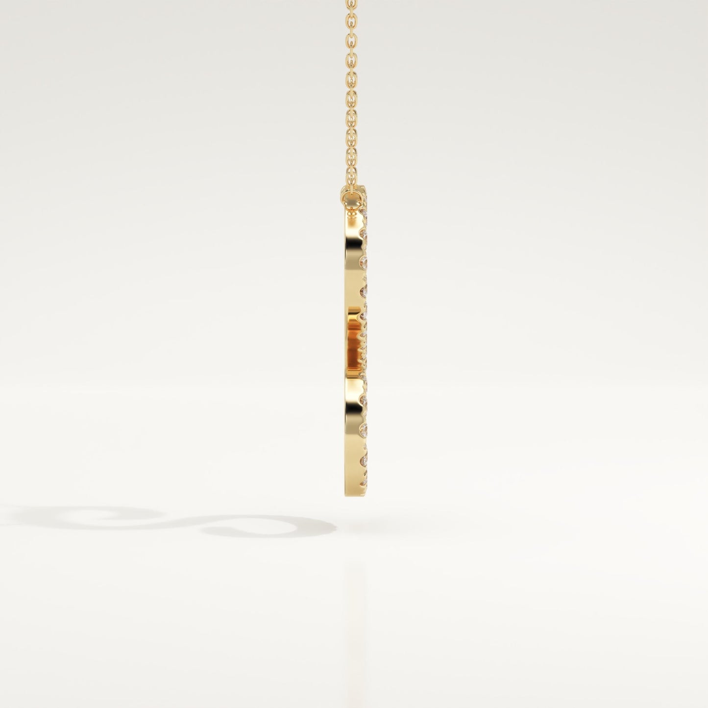 0.585 TCW Round Lab-Grown Diamond S Initial Necklace