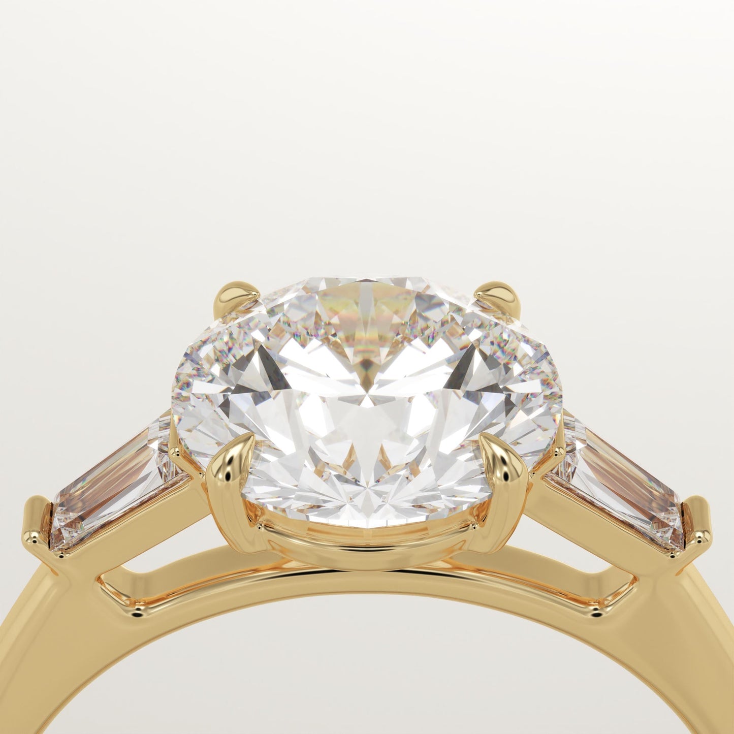 Round Cut Three Stone Lab-Grown Diamond Engagement Ring