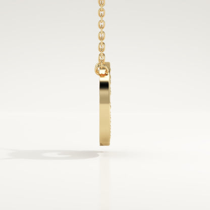 0.268 TCW Round Lab-Grown Diamond Q Initial Necklace