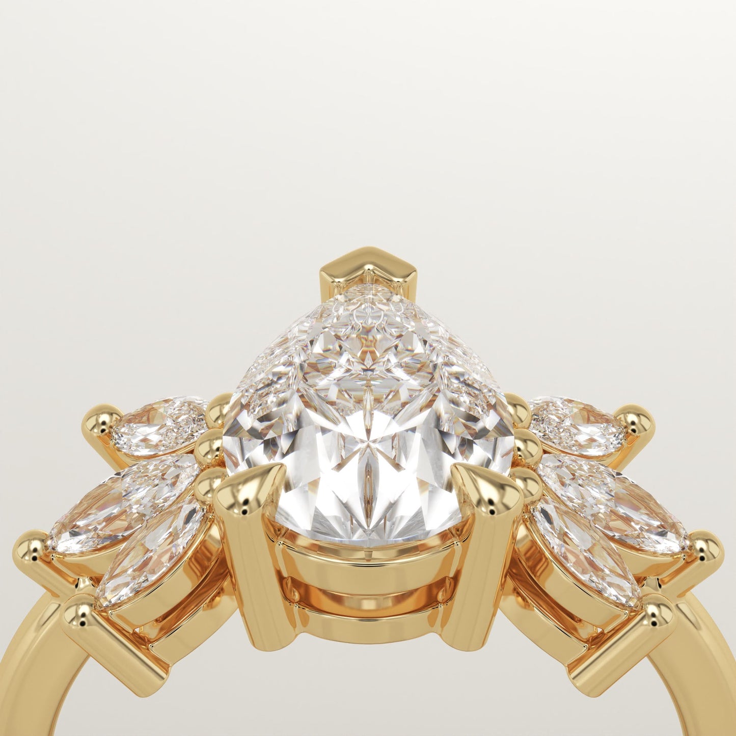 Pear Cut Nature Inspired Lab-Grown Diamond Engagement Ring