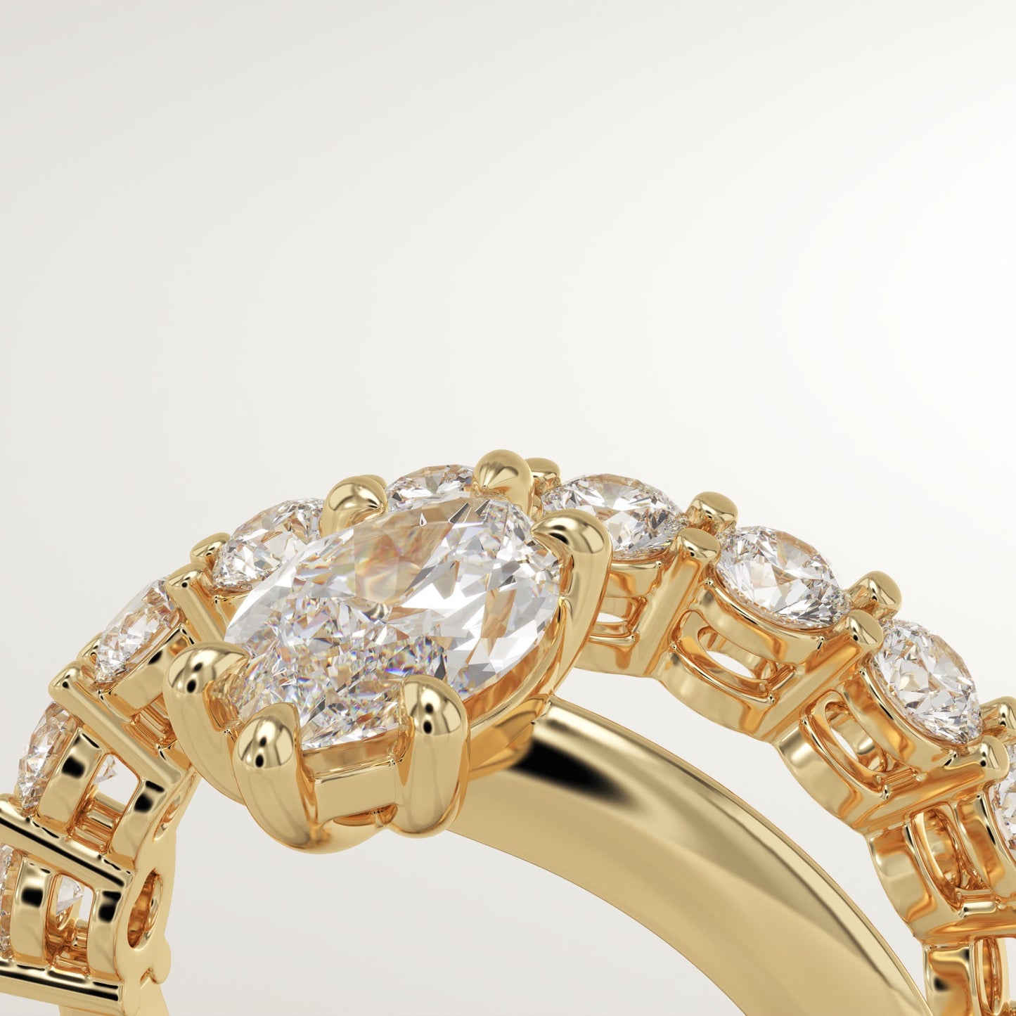 Marquise Cut Pave Lab-Grown Diamond Engagement Ring
