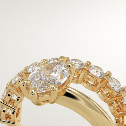 Marquise Cut Pave Lab-Grown Diamond Engagement Ring