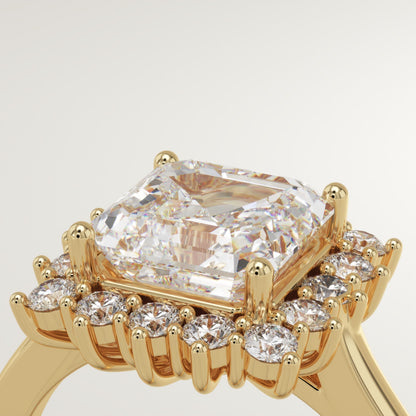 Asscher Cut Halo Lab-Grown Diamond Engagement Ring