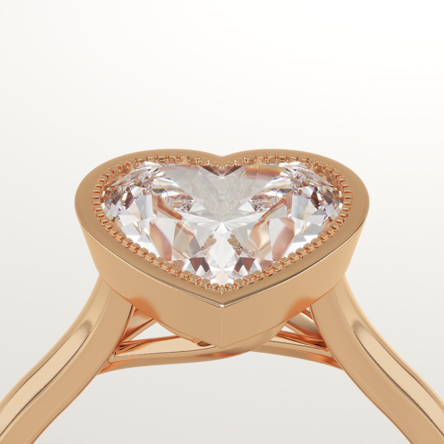 Heart Cut Bezel Lab-Grown Diamond Engagement Ring