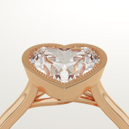 Heart Cut Bezel Lab-Grown Diamond Engagement Ring