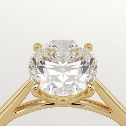 Oval Cut Solitaire Cathedral Lab-Grown Diamond Engagement Ring