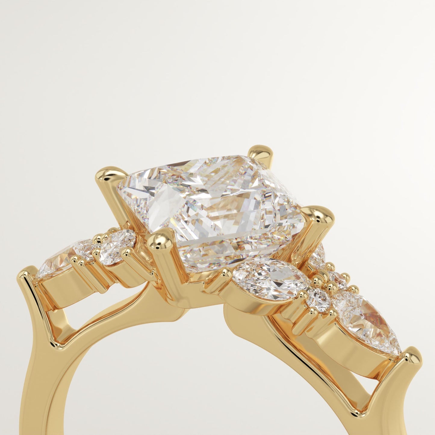 Princess Cut Nature Inspired Lab-Grown Diamond Engagement Ring