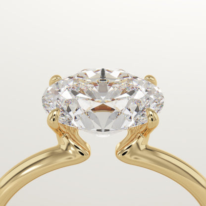 1.75 CT Oval Cut Solitaire Moissanite Engagement Ring