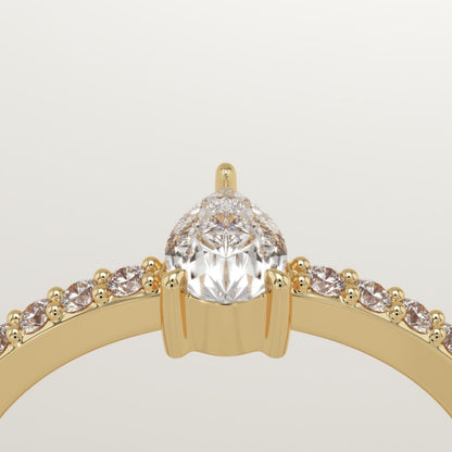 Pear Cut Pave Lab-Grown Diamond Engagement Ring