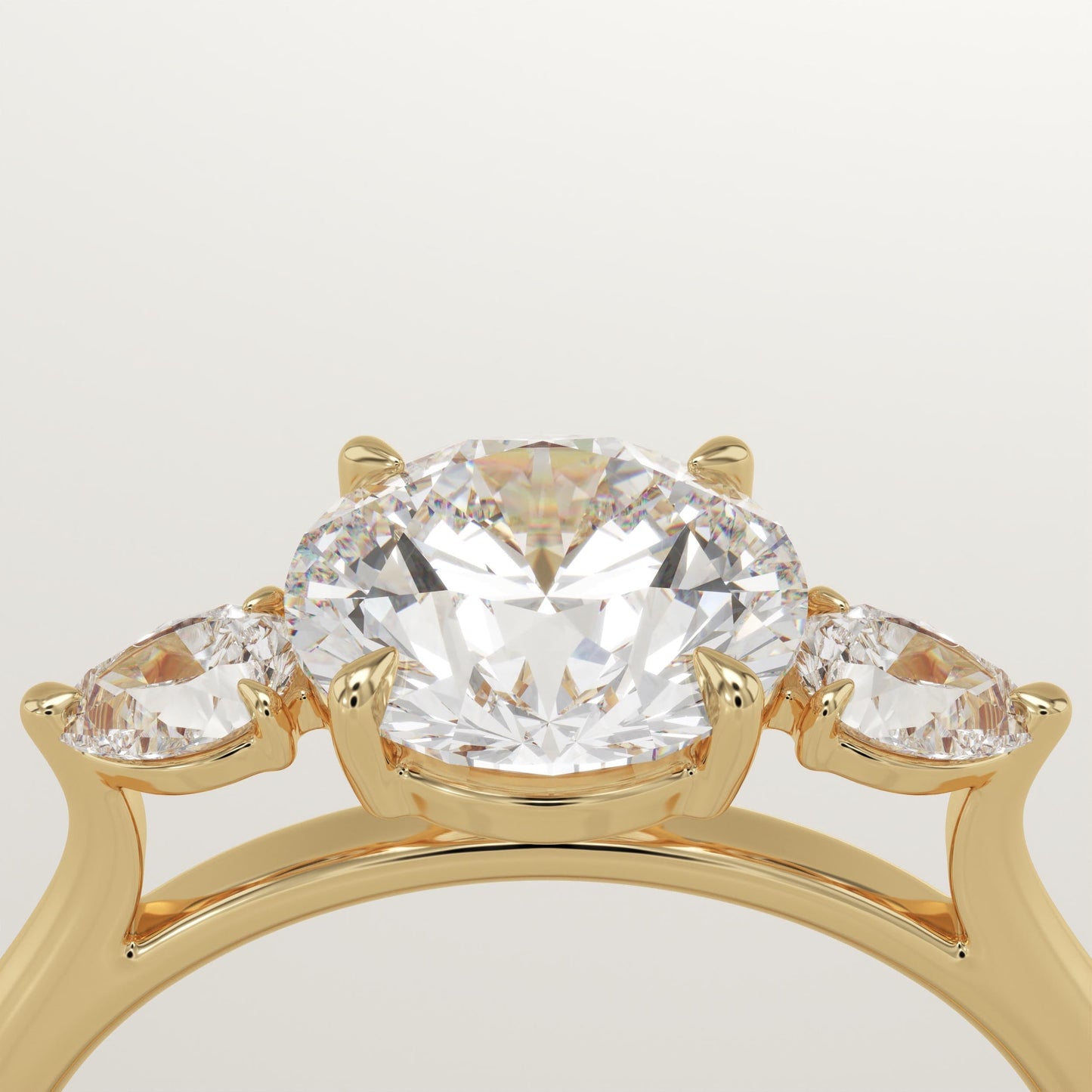 Round Cut Three Stone Lab-Grown Diamond Engagement Ring