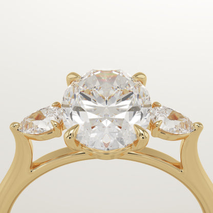 Oval Cut Three Stone Lab-Grown Diamond Engagement Ring