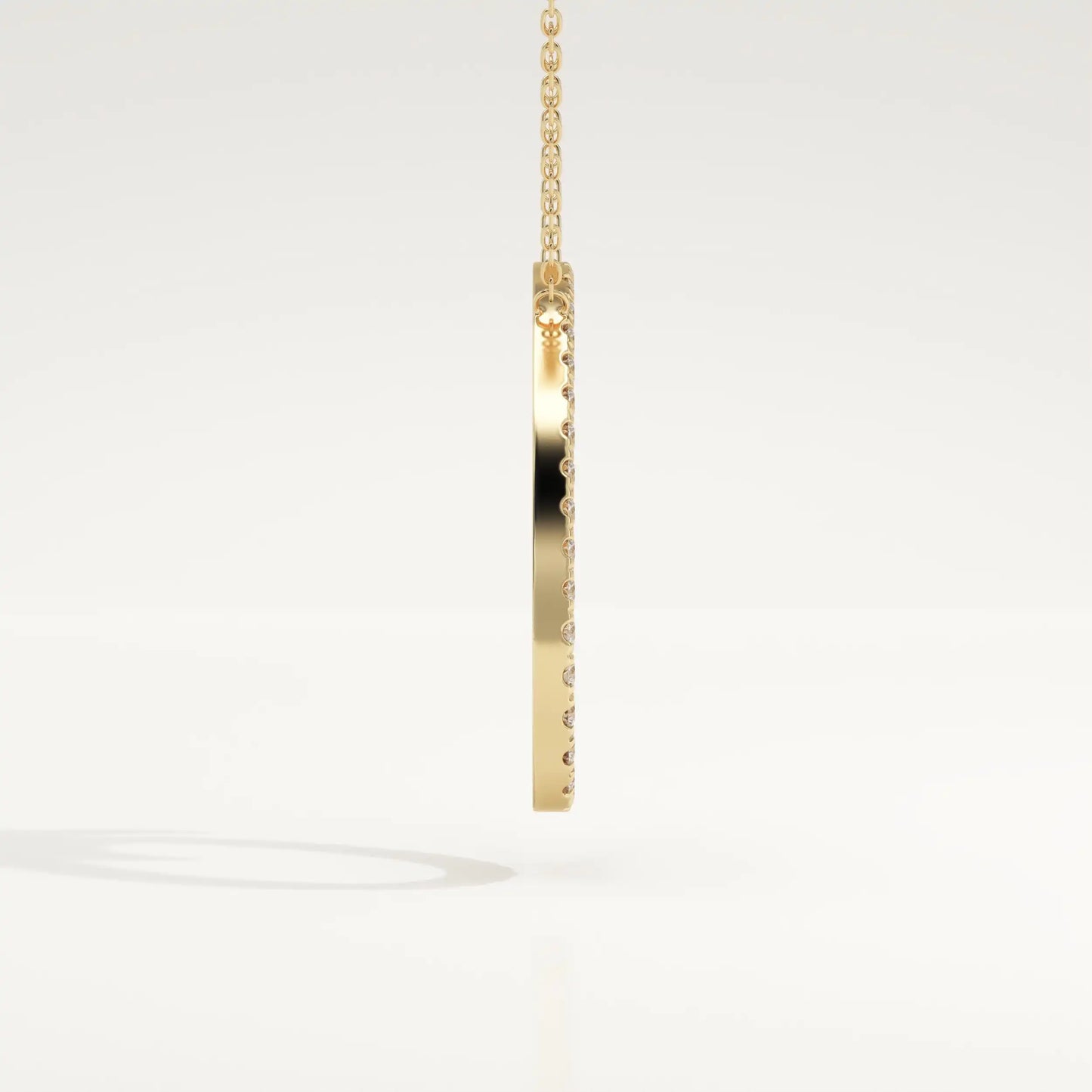 0.473 TCW Round Lab-Grown Diamond O Initial Necklace