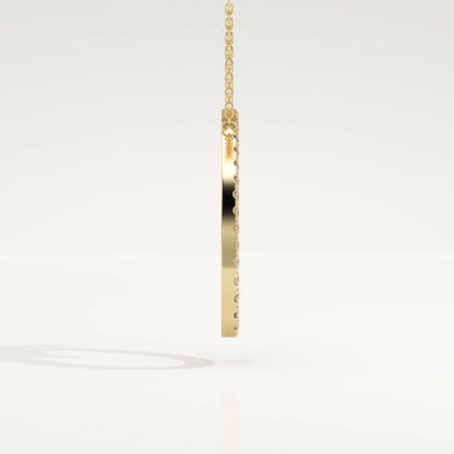 0.473 TCW Round Lab-Grown Diamond O Initial Necklace