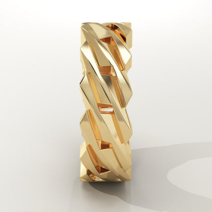 Blade Style Wedding Band For Men