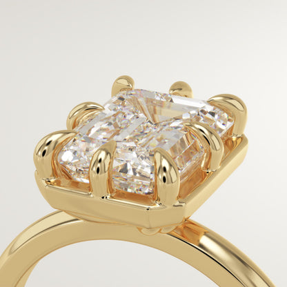 Emerald Cut Solitaire Lab-Grown Diamond Engagement Ring