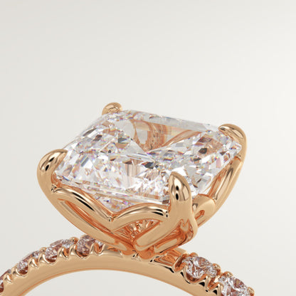 Asscher Cut Pave Lab-Grown Diamond Engagement Ring