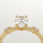 2.0 CT Oval Cut Dainty Pave Lab-Grown Diamond Engagement Ring