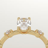 2.0 CT Oval Cut Dainty Pave Lab-Grown Diamond Engagement Ring