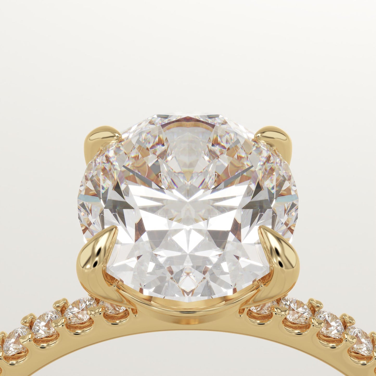 Oval Cut Pave Lab-Grown Diamond Engagement Ring