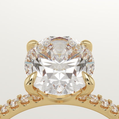 Oval Cut Pave Lab-Grown Diamond Engagement Ring