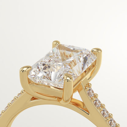 Radiant Cut Pave Cathedral Lab-Grown Diamond Engagement Ring
