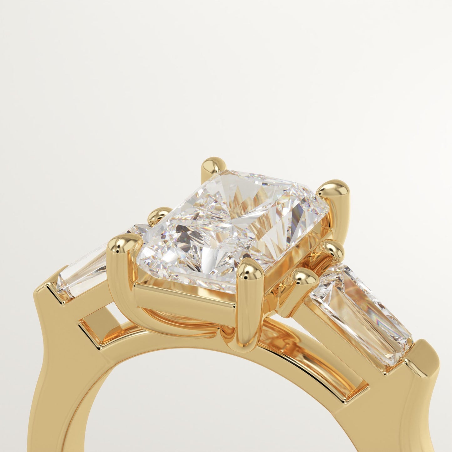 Radiant Cut Three Stone Lab-Grown Diamond Engagement Ring