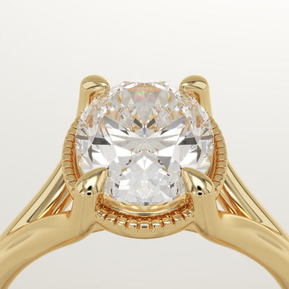 Oval Cut Split Shank Lab-Grown Diamond Engagement Ring