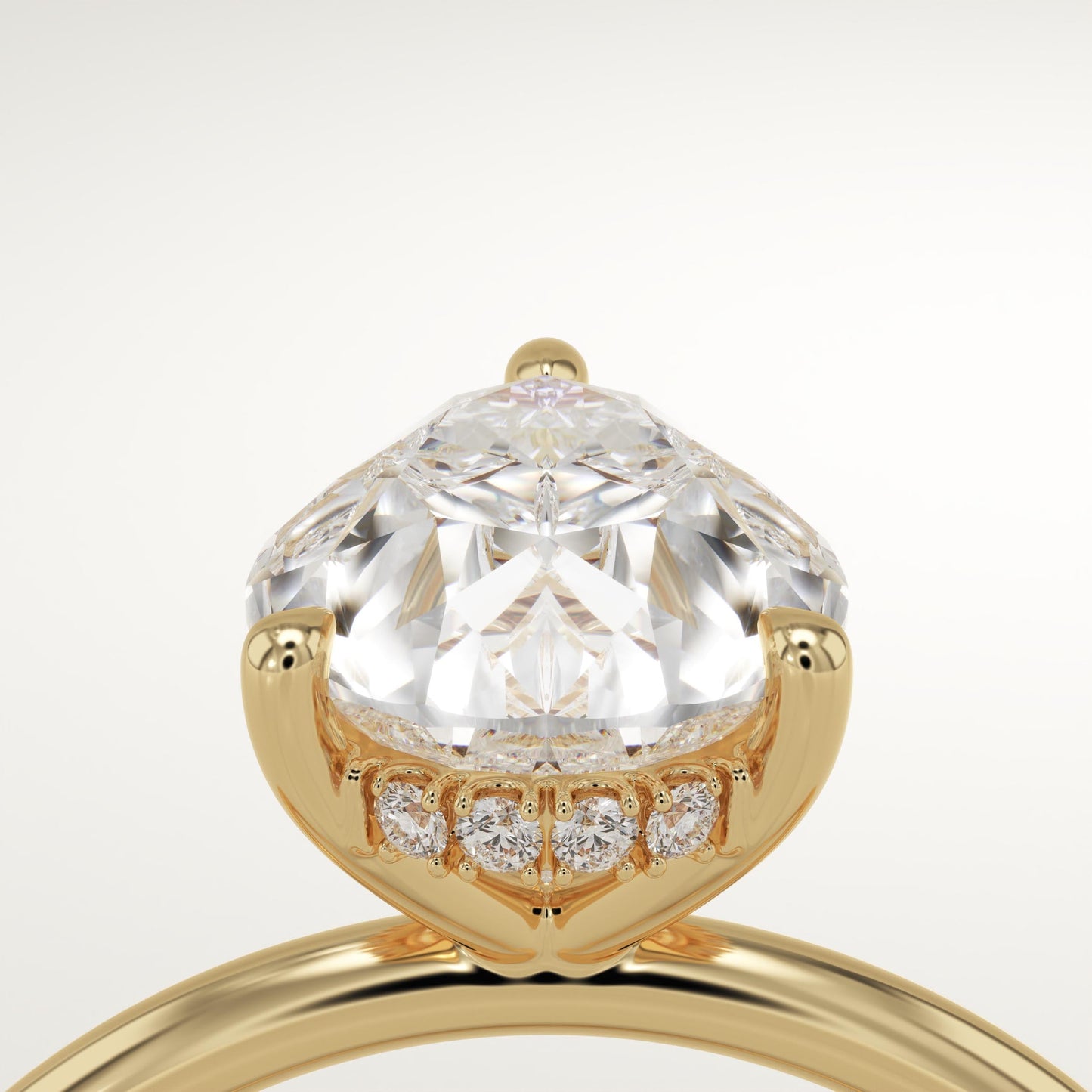 Pear Cut Hidden Halo Lab-Grown Diamond Engagement Ring