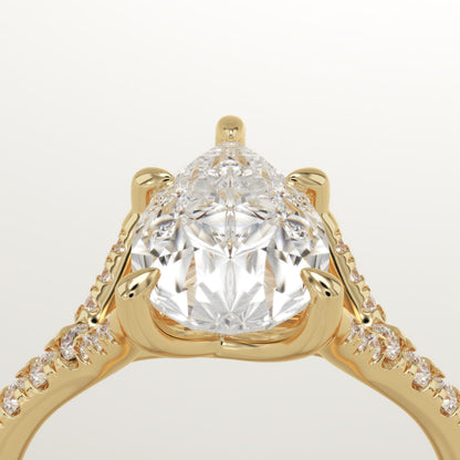 Pear Cut Solitaire Lab-Grown Diamond Engagement Ring