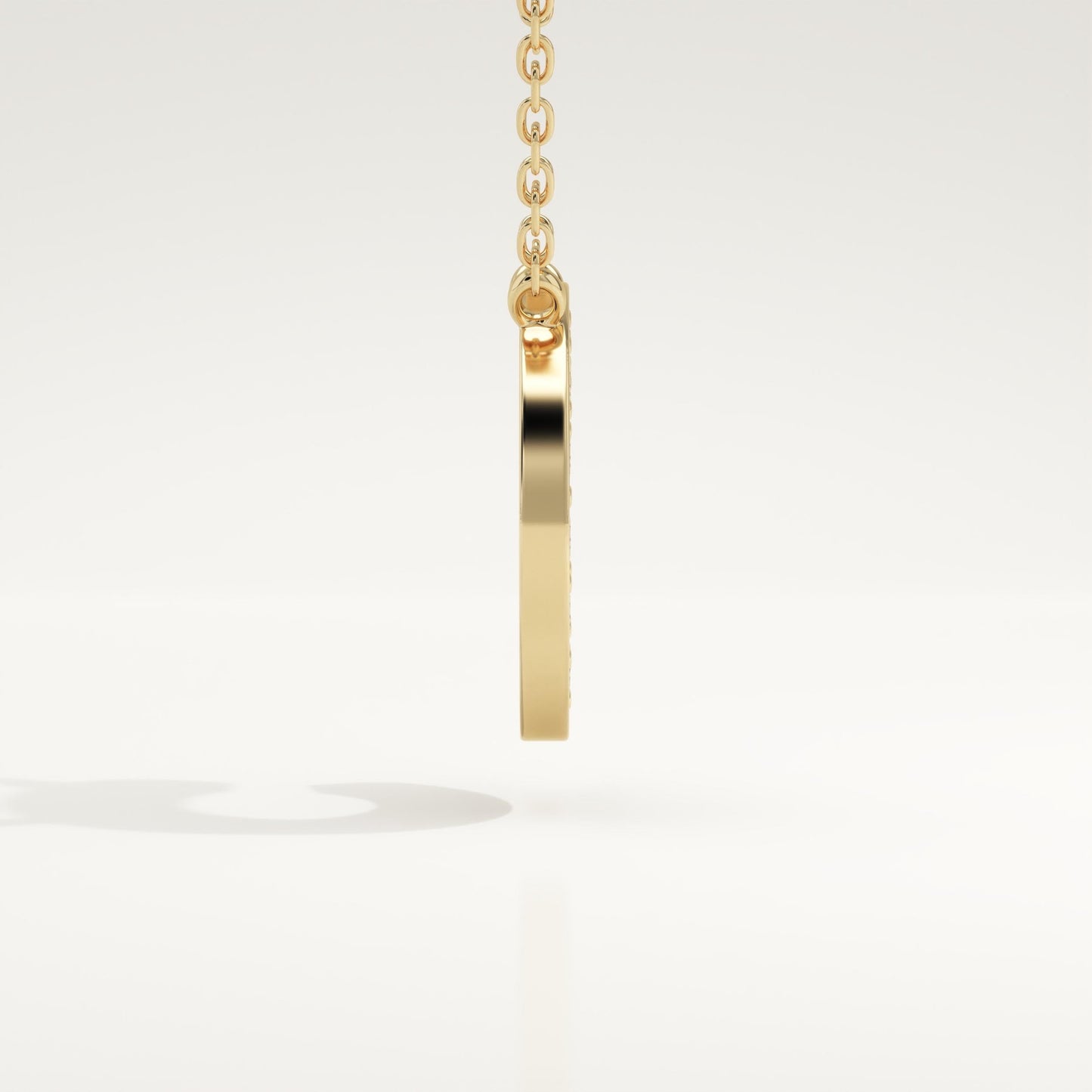 0.24 TCW Round Lab-Grown Diamond C Initial Necklace