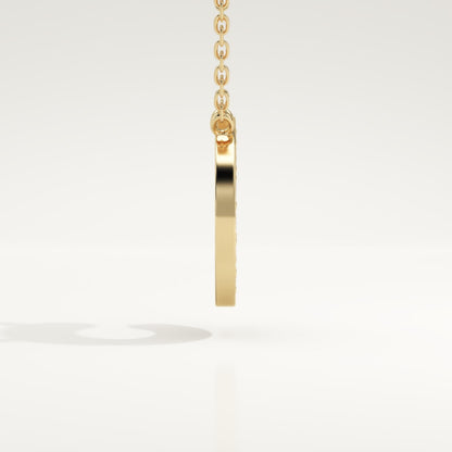 0.24 TCW Round Lab-Grown Diamond C Initial Necklace