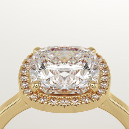 Cushion Cut Halo Lab-Grown Diamond Engagement Ring