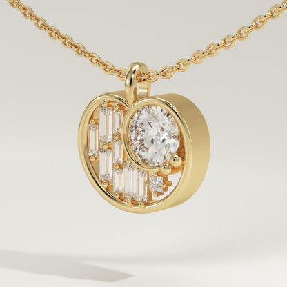 2.14 TCW Round & Baguette Lab-Grown Diamond Multi Stone Charm Necklace