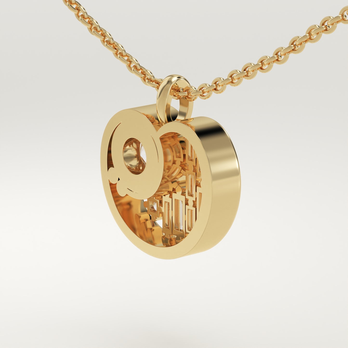 2.14 TCW Round & Baguette Lab-Grown Diamond Multi Stone Charm Necklace
